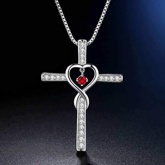 Infinity Love Christian Cross Pendant Necklace