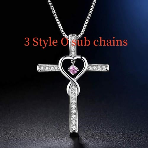 Infinity Love Christian Cross Pendant Necklace