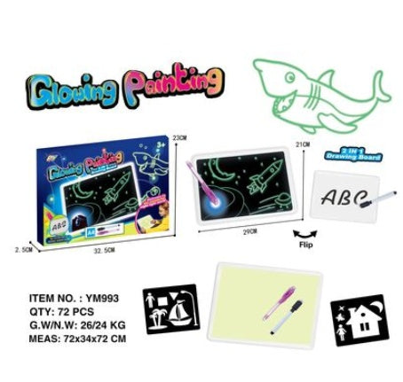 3D Magic Drawing Pad - Educational Toy with 8 Light Effects