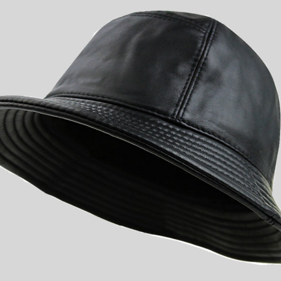 Sheepskin Warm Dome Black Bucket Hat