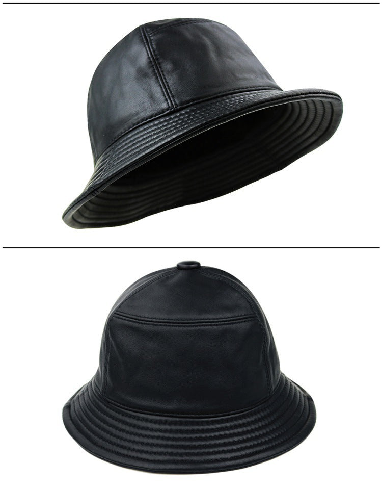 Sheepskin Warm Dome Black Bucket Hat