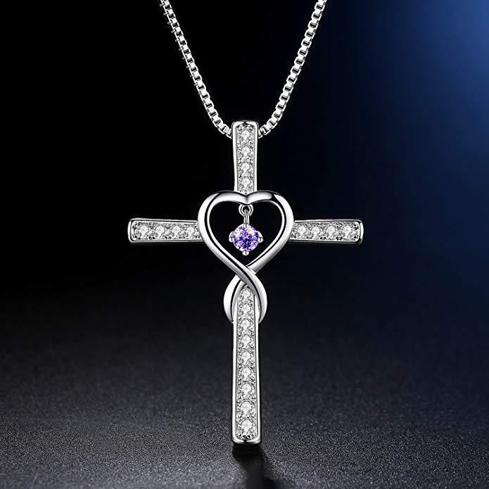 Infinity Love Christian Cross Pendant Necklace