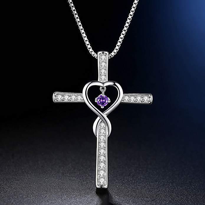 Infinity Love Christian Cross Pendant Necklace