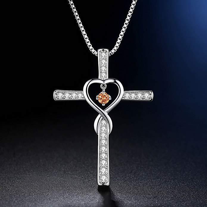 Infinity Love Christian Cross Pendant Necklace