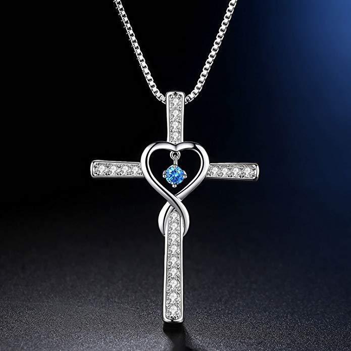 Infinity Love Christian Cross Pendant Necklace