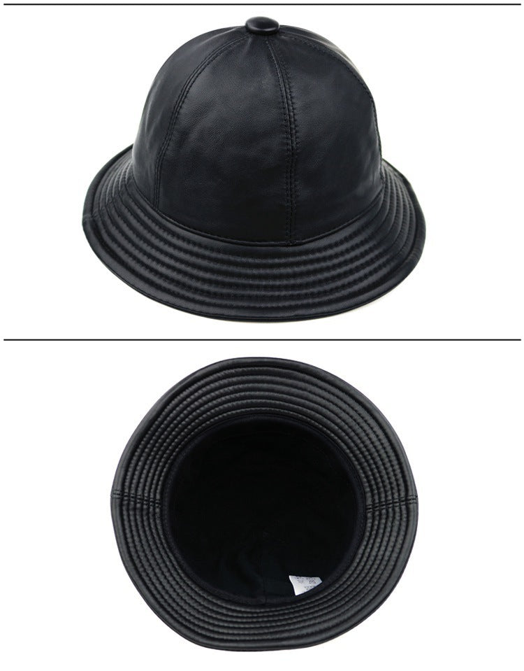 Sheepskin Warm Dome Black Bucket Hat