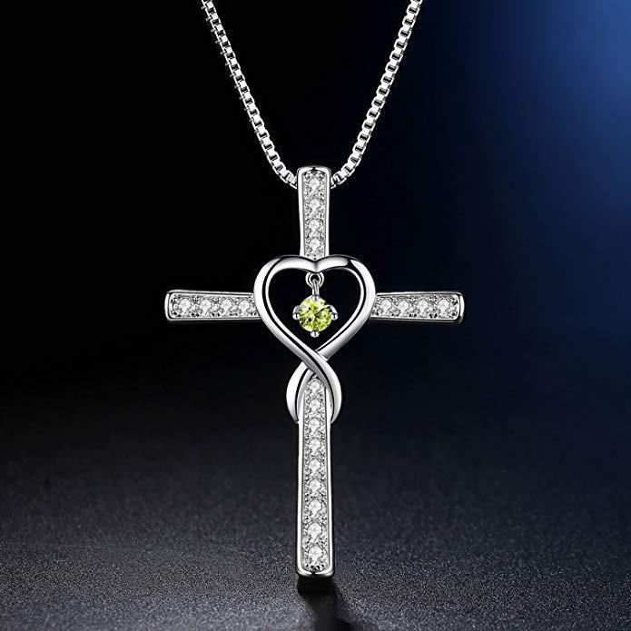 Infinity Love Christian Cross Pendant Necklace