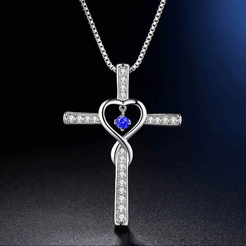 Infinity Love Christian Cross Pendant Necklace