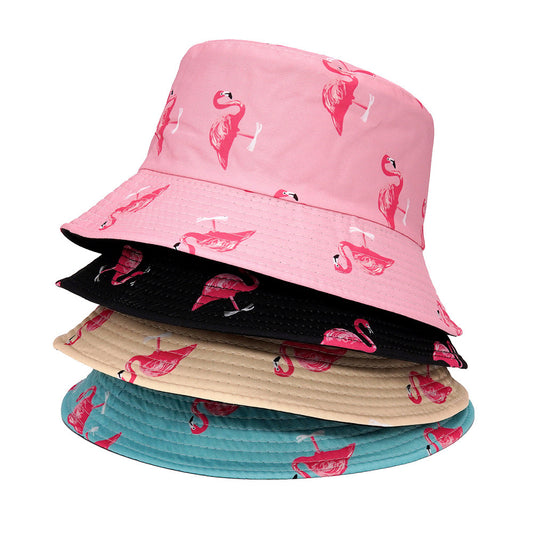 Flamingo Pattern Bucket Hat - Stylish Outdoor Sports Sunhat