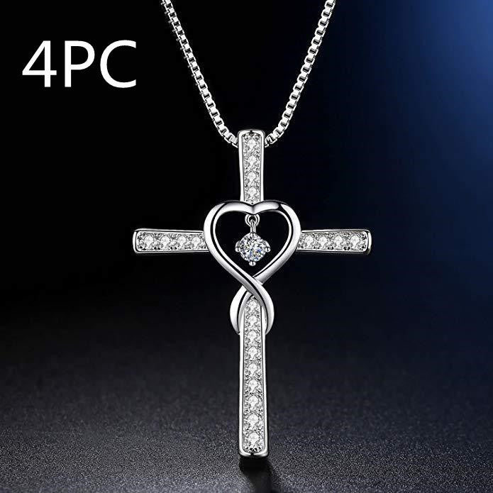 Infinity Love Christian Cross Pendant Necklace