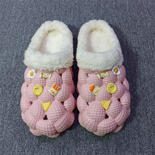 womens-non-slip-warm-bubble-slides