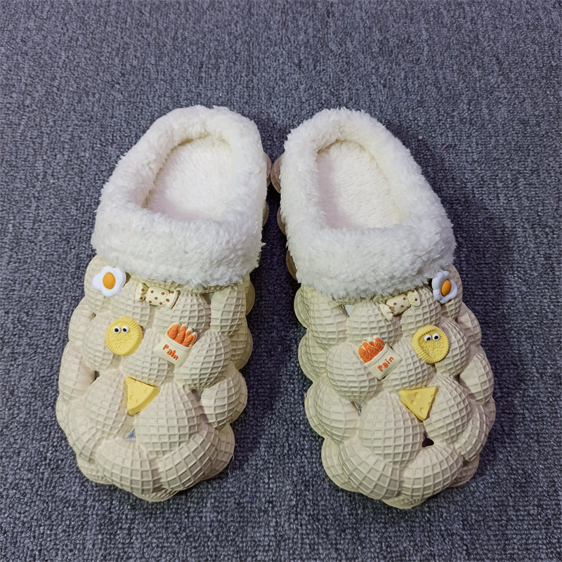 womens-non-slip-warm-bubble-slides