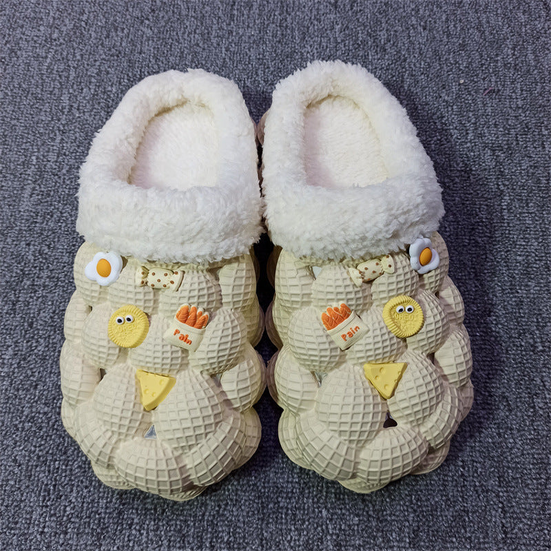 womens-non-slip-warm-bubble-slides