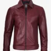 mens-classic-shirt-collar-maroon-leather-jacket