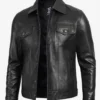 mens-four-pockets-black-leather-trucker-jacket