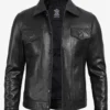 mens-four-pockets-black-leather-trucker-jacket