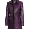 womens-3-4-length-button-down-purple-leather-coat