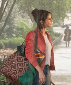 A Rainy Day In New York Selena Gomez Red Jacket