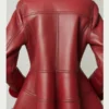 Shearling Leather Coat with Flared Hem