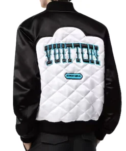 Bicolor Satin Bomber Jacket