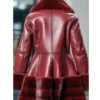 Luxe Long Leather Coat With Fur Trim