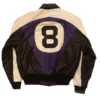 Michael Hoban 8 Ball Purple And Black Leather Jacket