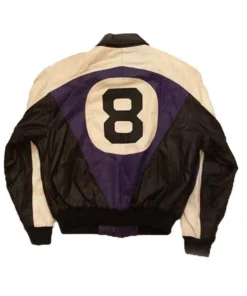 Michael Hoban 8 Ball Purple And Black Leather Jacket