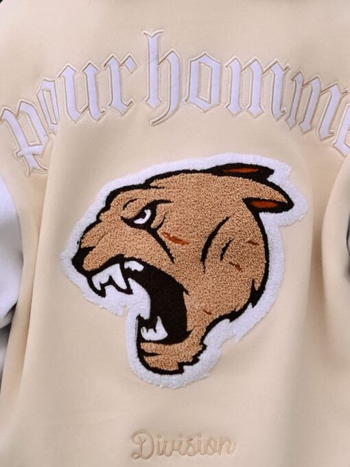 The Wild Beige Letterman Varsity Jacket