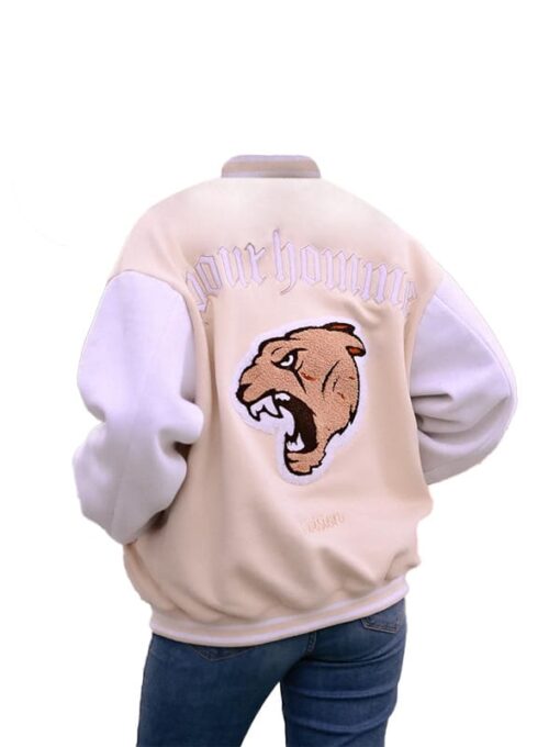 The Wild Beige Letterman Varsity Jacket