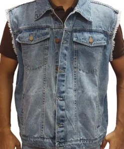 WWE Triple H Denim Leather Jacket