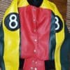 Women 8 Ball Pool Leather Bomber Jacket