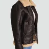 Women Shearling Aviator Bomber Jacket
