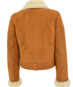 Womens Genuine Sheepskin Shearling Leather Jacket