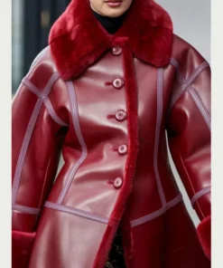 Women’s Oversized Leather Shearling Coat