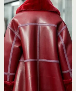 Women’s Oversized Leather Shearling Coat