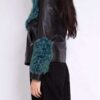 Women’s Shearling Aviator Green Fur Jacket (1)