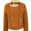 Womens Genuine Sheepskin Shearling Leather Jacket