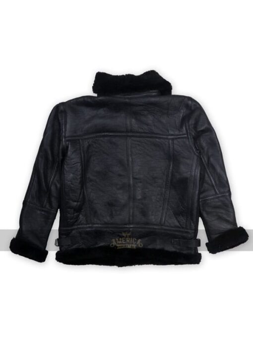 B3 Aviator Bomber Sheepskin Black Jacket