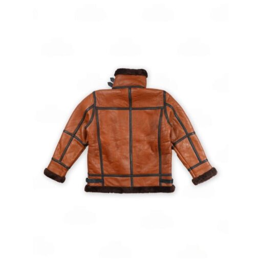 Men’s B3 Bomber Real Leather Brown Shearling Jacket