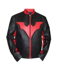 Batman Beyond Bruce Wayne Biker Red Contrast Jacket