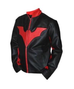 Batman Beyond Bruce Wayne Biker Red Contrast Jacket