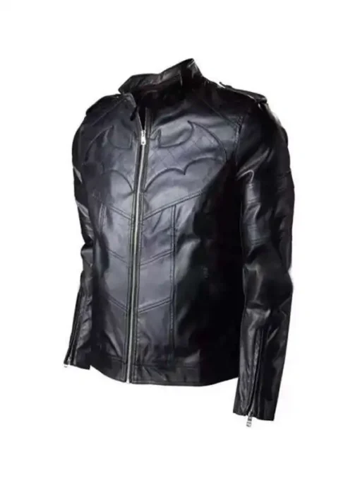Begins Batman Logo Black Leather Jacket