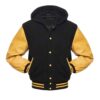 Black and Gold Hooded Varsity Jacket