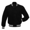 Black Wool Varsity Jacket