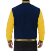 Blue and Yellow Varsity Leather Jacket