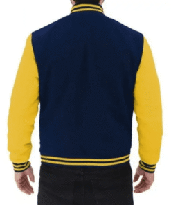 Blue and Yellow Varsity Leather Jacket