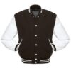 Brown and White Varsity Jacket
