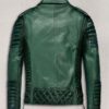 Charles Burnt Green Leather Jacket