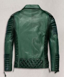Charles Burnt Green Leather Jacket