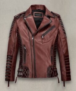 Charles Burnt Maroon Leather Jacket